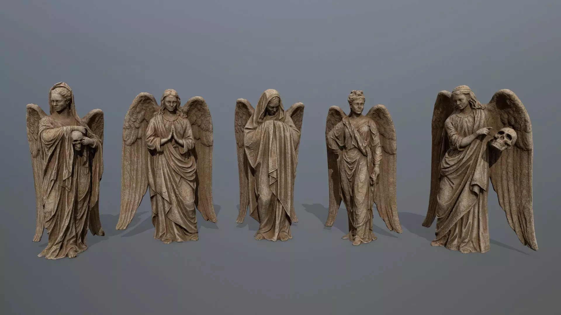 greek angel statue 3D Model Collection_0