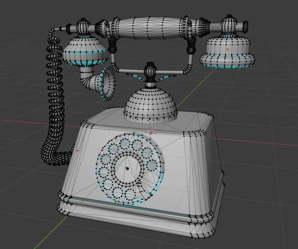 Vintage retro telephone 3D model_5