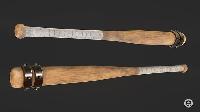 Wooden Baseball Bat Low-poly 3D model