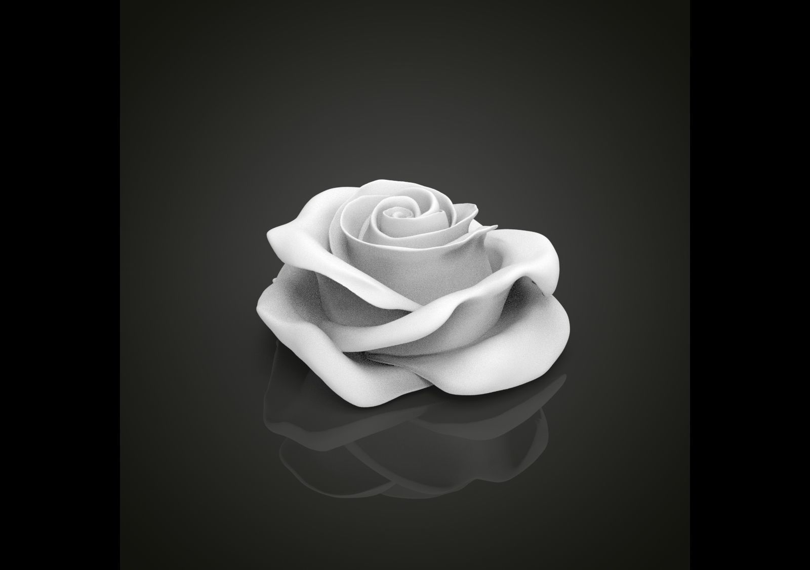 Realistic rose flower 3D print model_1