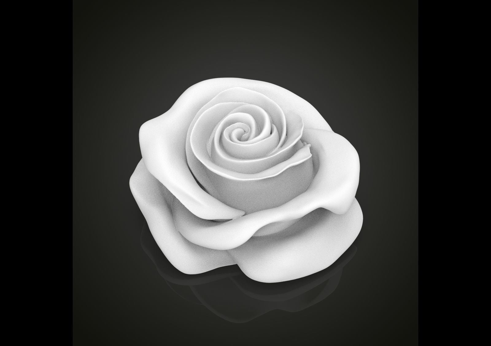 Realistic rose flower 3D print model_3