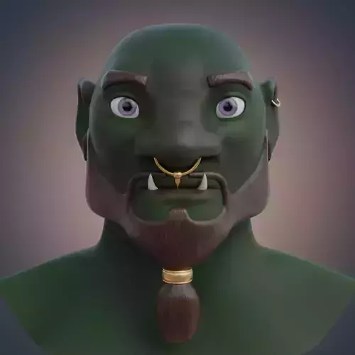 Ogre head Low-poly 3D model