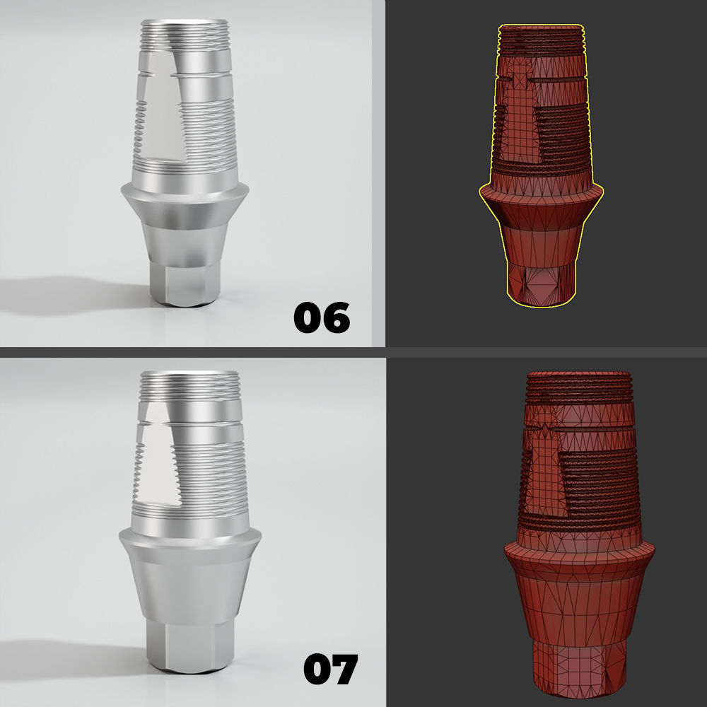 39 Titanium bases for dental implants 3D model_4