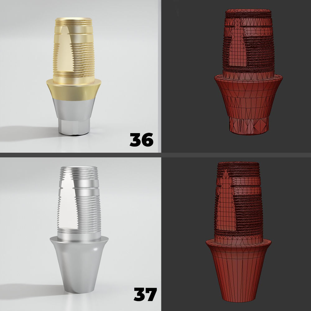 39 Titanium bases for dental implants 3D model_19