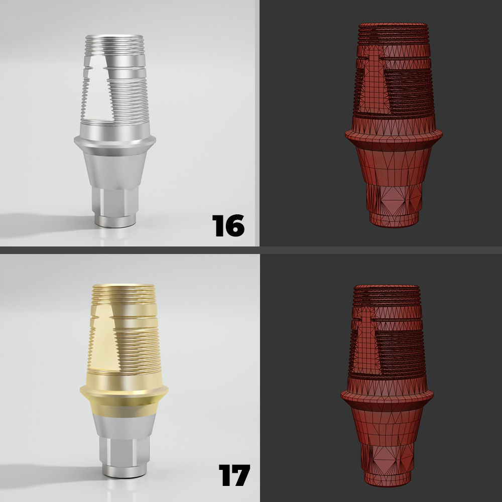 39 Titanium bases for dental implants 3D model_9