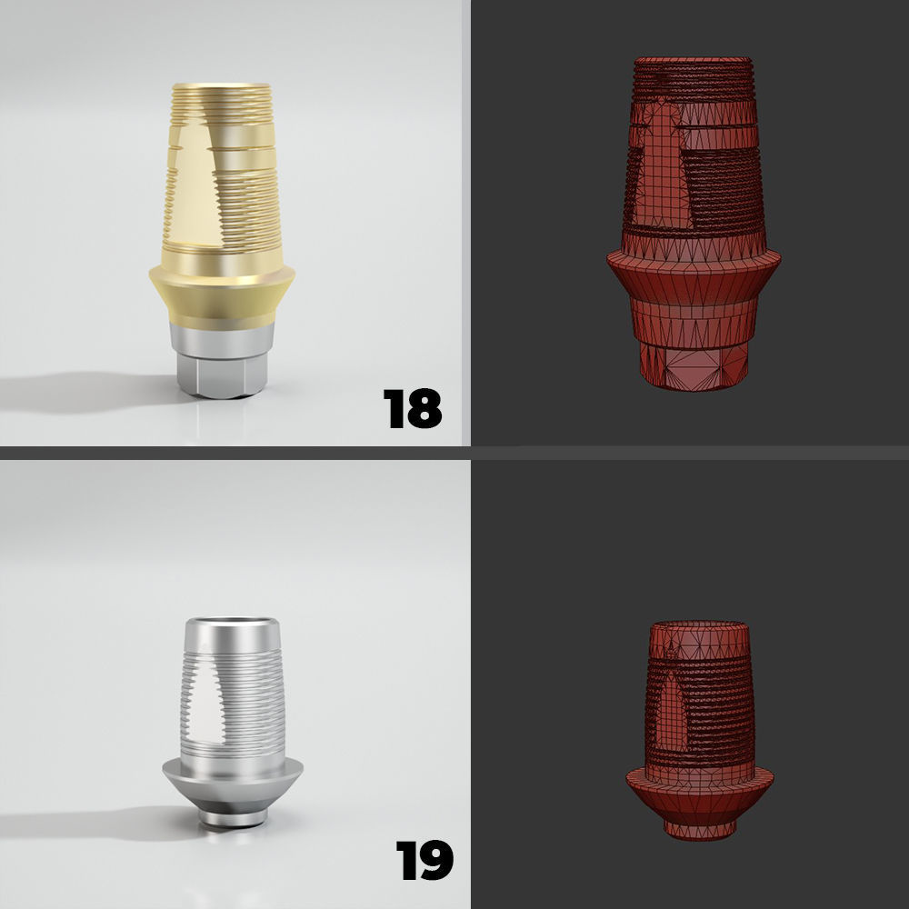 39 Titanium bases for dental implants 3D model_10