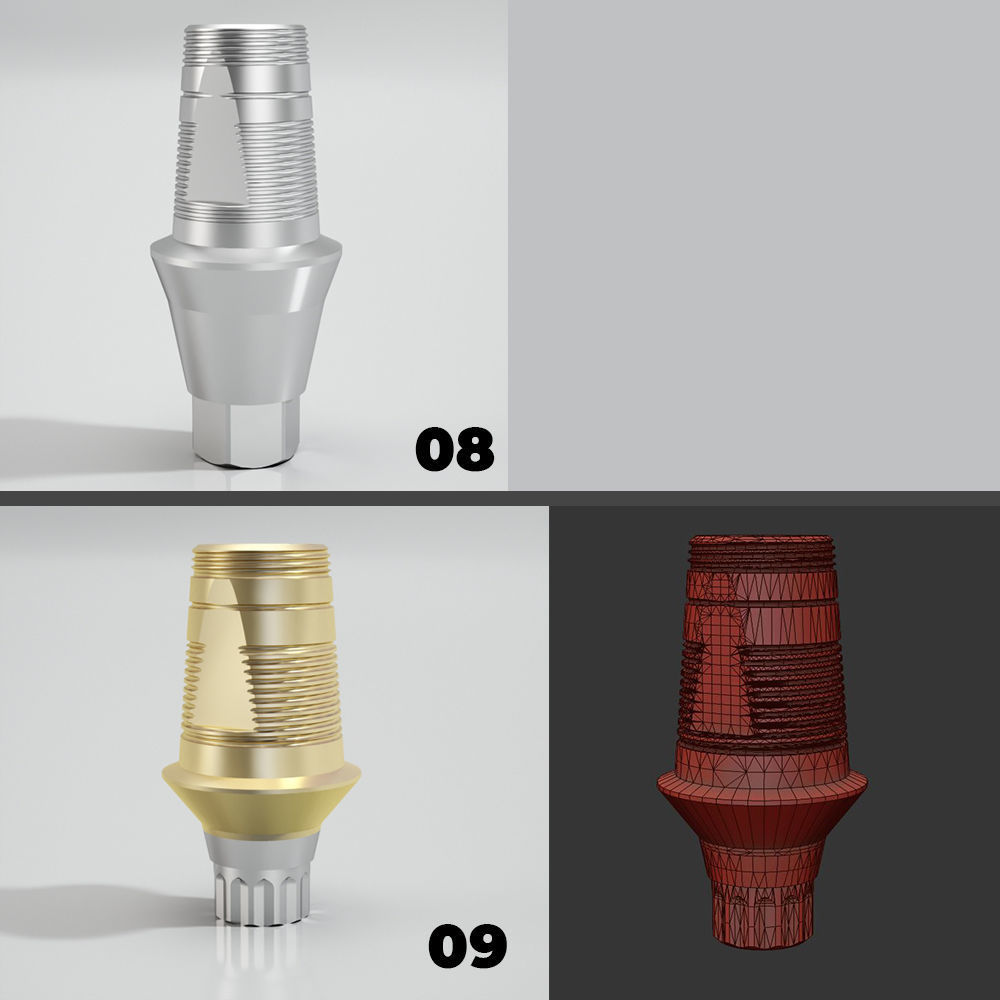 39 Titanium bases for dental implants 3D model_5