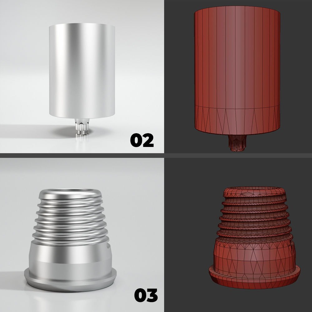 39 Titanium bases for dental implants 3D model_2