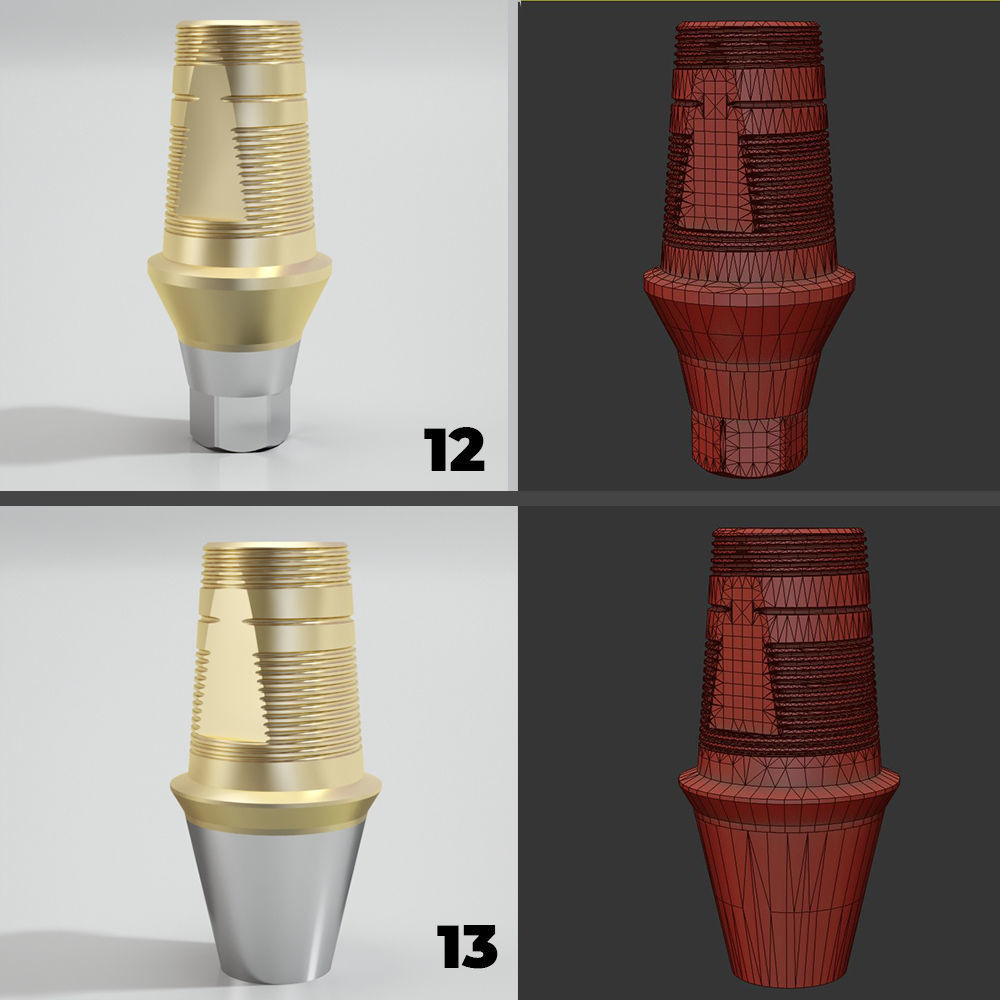 39 Titanium bases for dental implants 3D model_7