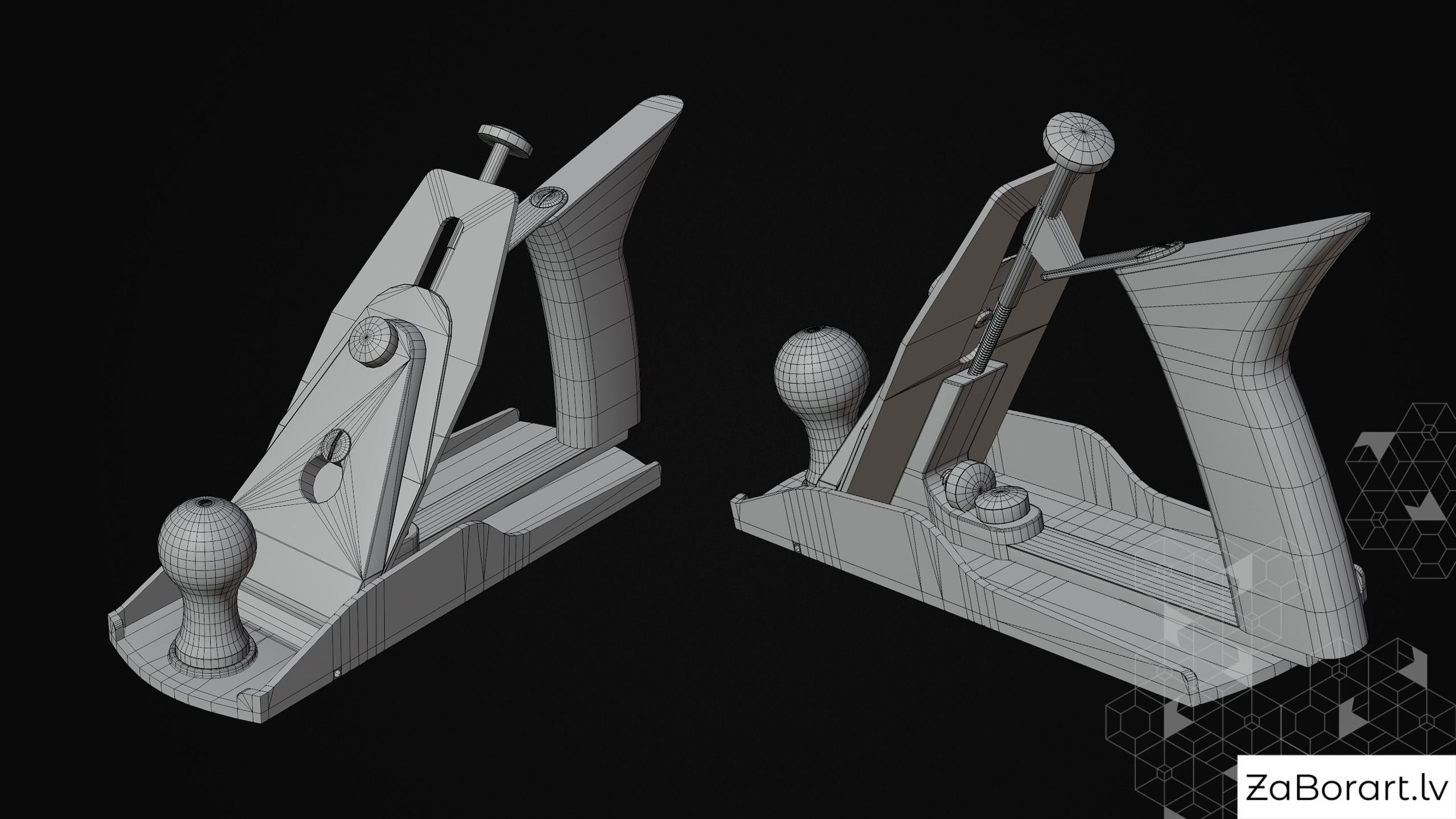 Carpenter plane Low-poly 3D model_2