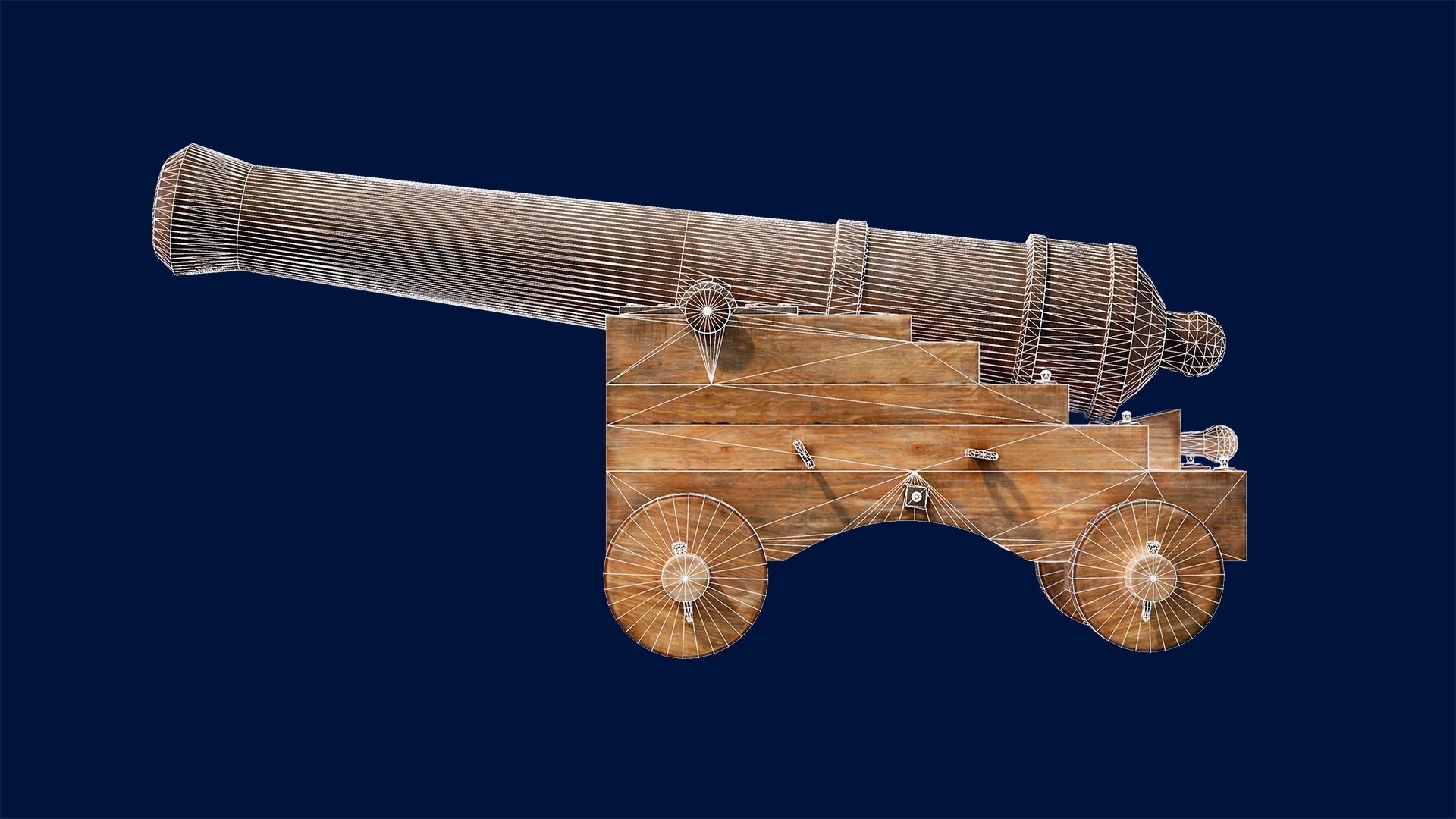 Cannon and Falconet Low-poly 3D model_10