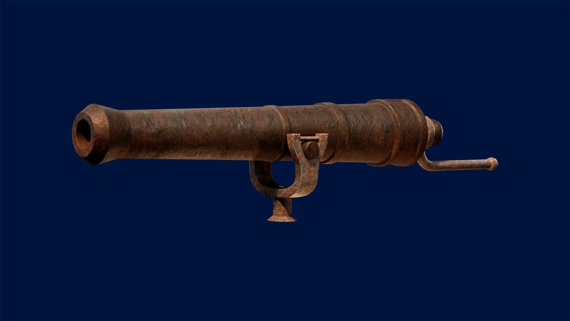 Cannon and Falconet Low-poly 3D model_12