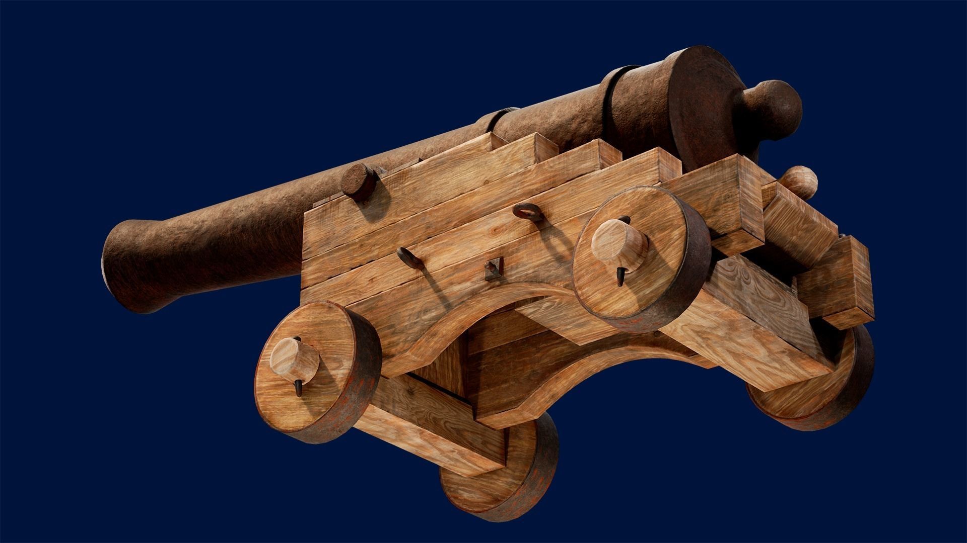 Cannon and Falconet Low-poly 3D model_6