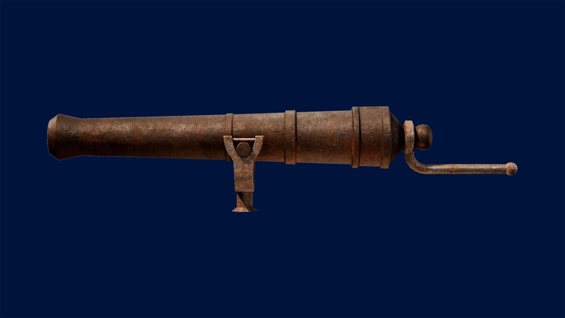 Cannon and Falconet Low-poly 3D model_13