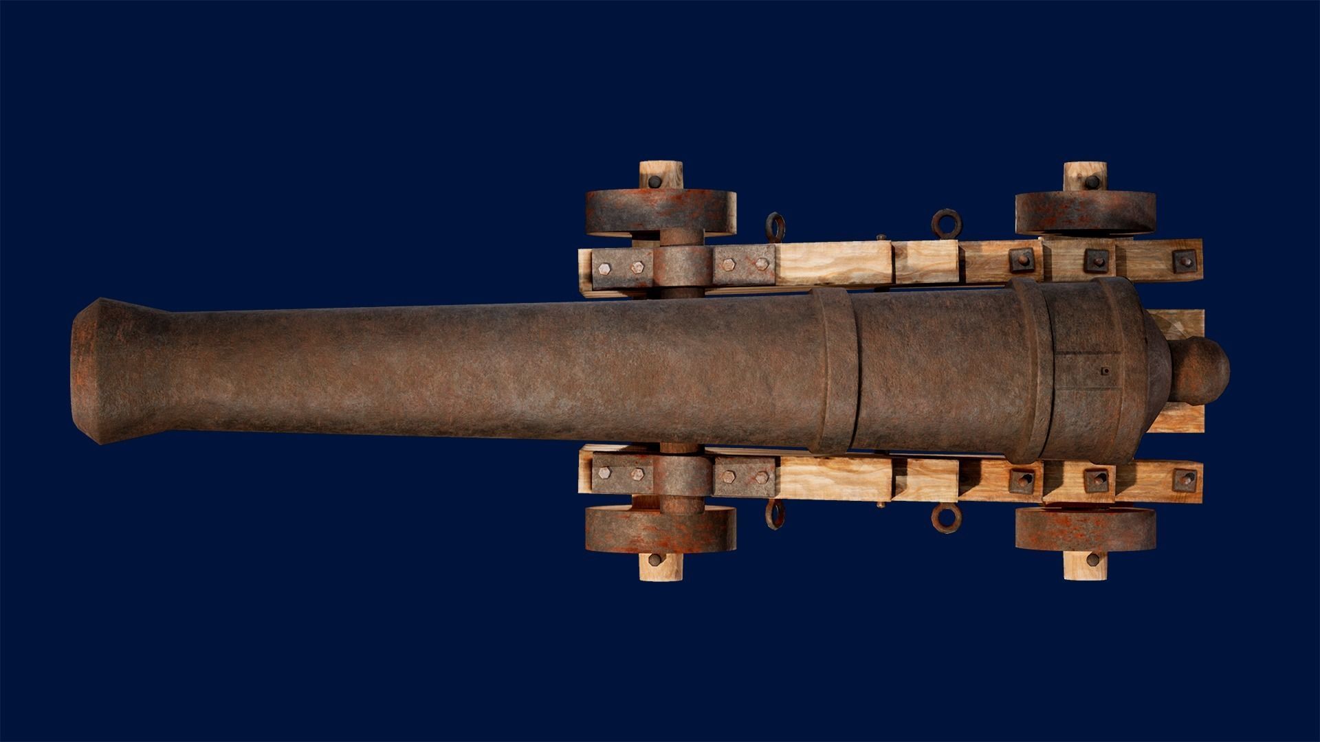 Cannon and Falconet Low-poly 3D model_7