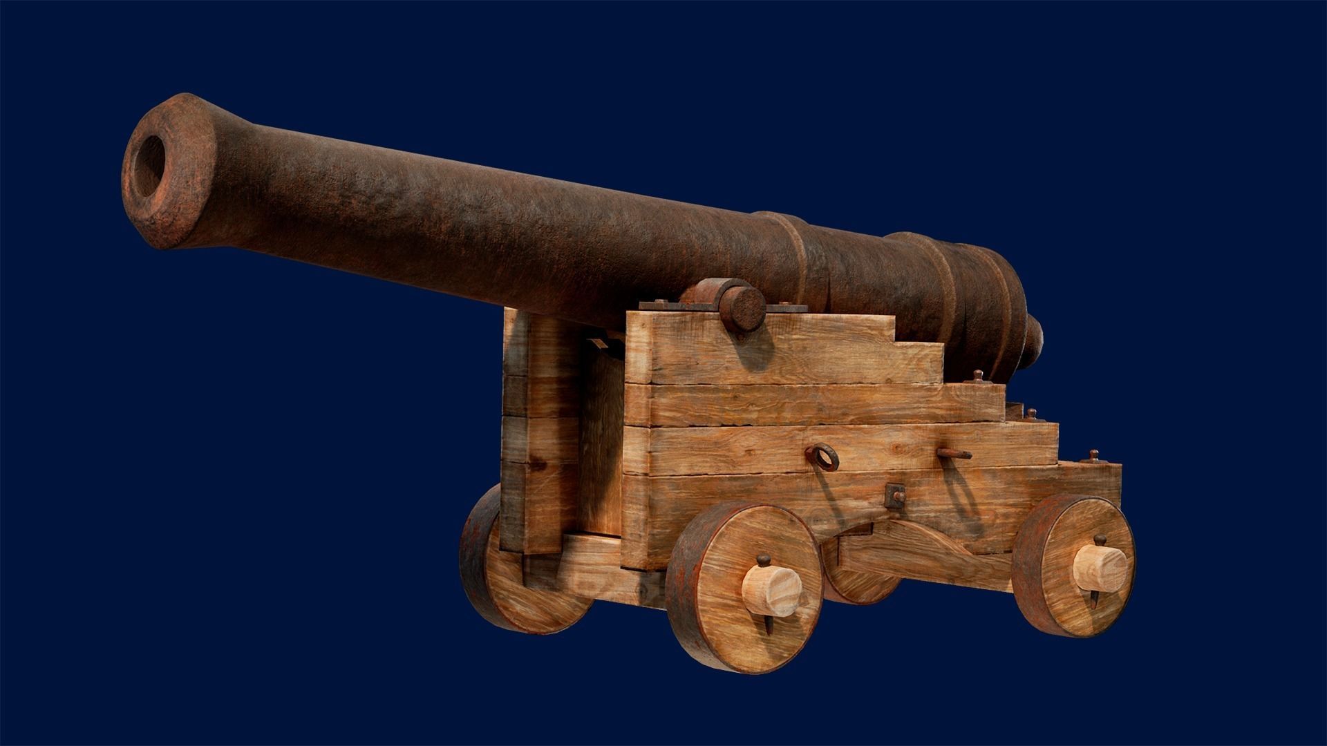 Cannon and Falconet Low-poly 3D model_1
