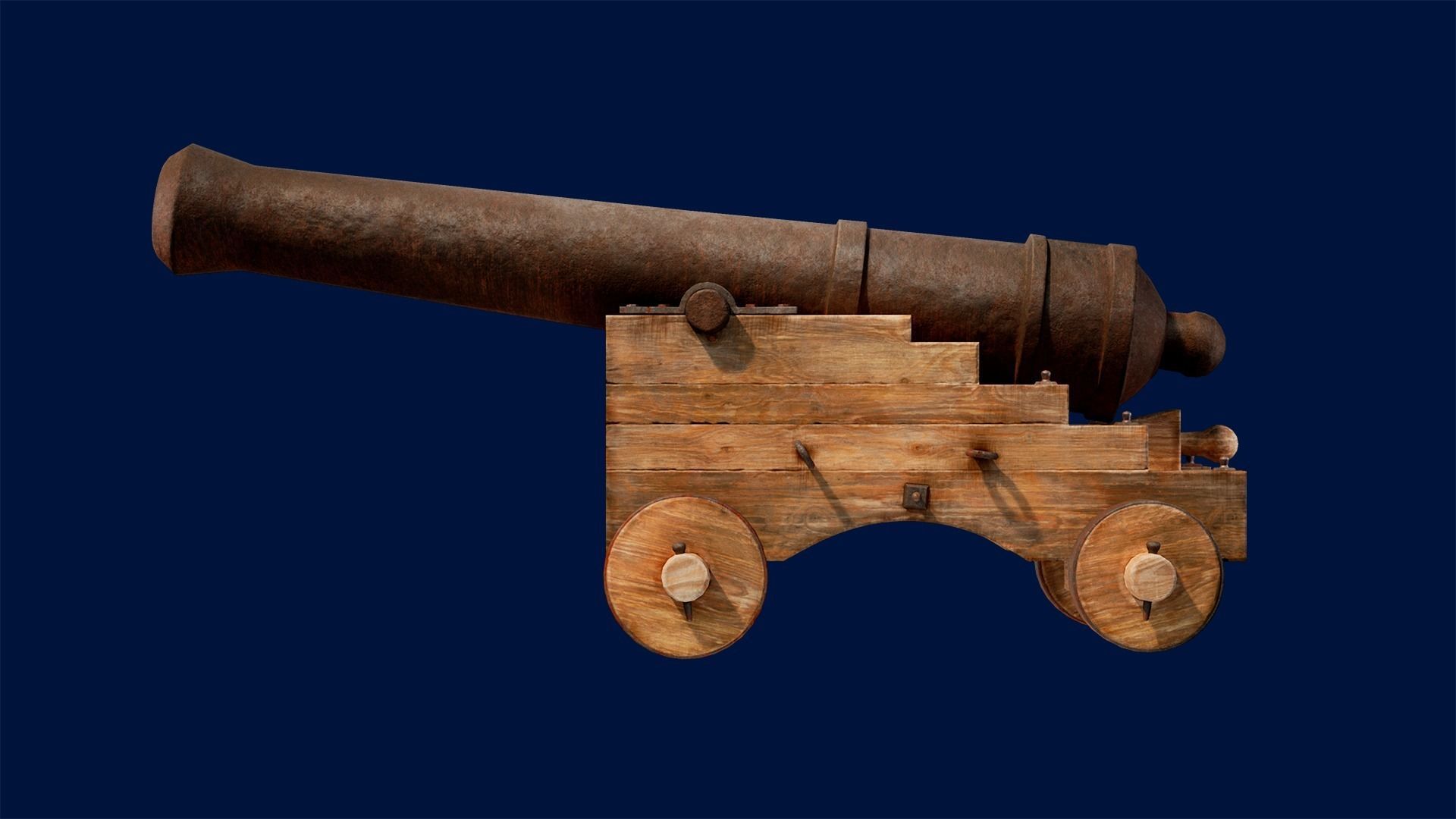 Cannon and Falconet Low-poly 3D model_4