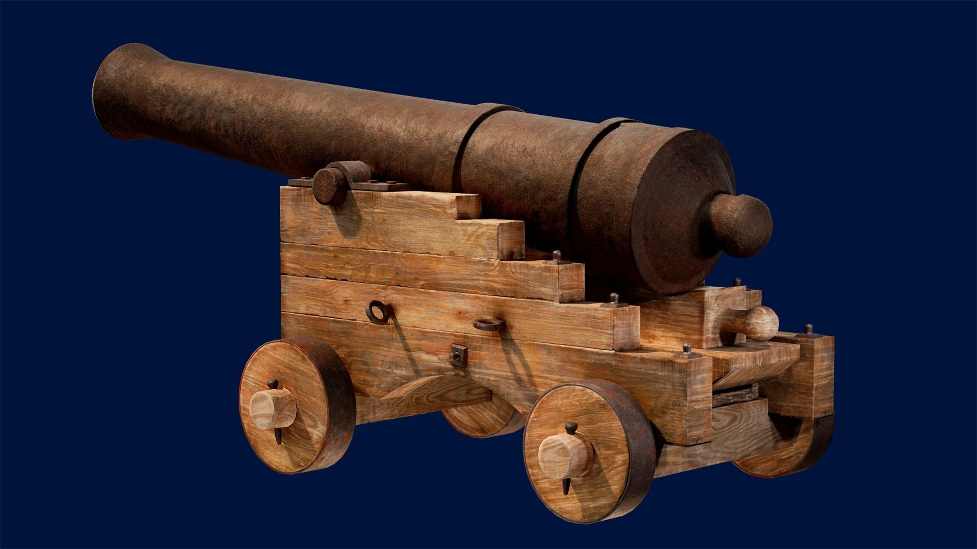 Cannon and Falconet Low-poly 3D model_5
