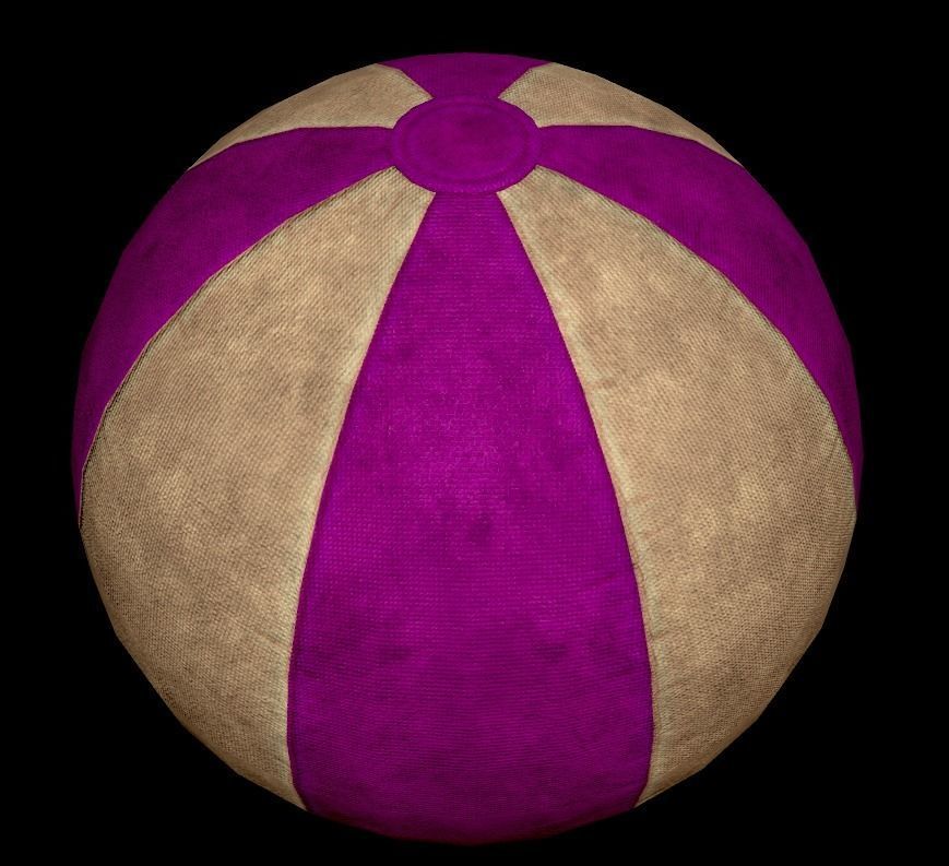 Beach ball low poly Low-poly 3D model_34