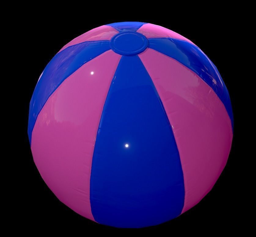 Beach ball low poly Low-poly 3D model_19