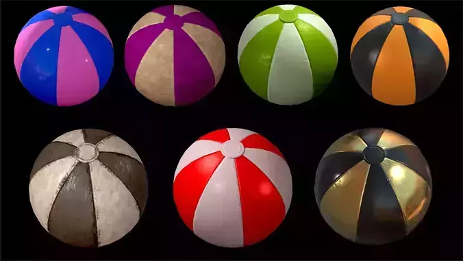 Beach ball low poly Low-poly 3D model