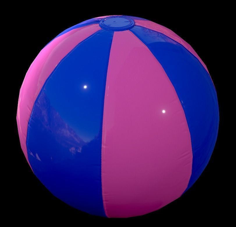 Beach ball low poly Low-poly 3D model_21