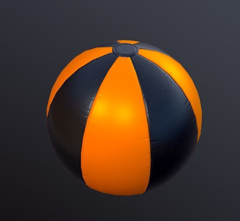 Beach ball low poly Low-poly 3D model_9