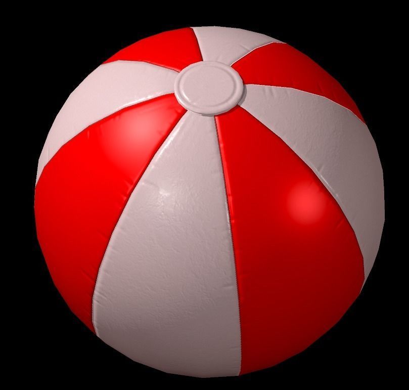 Beach ball low poly Low-poly 3D model_38