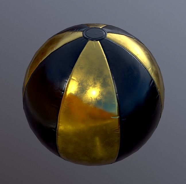 Beach ball low poly Low-poly 3D model_8