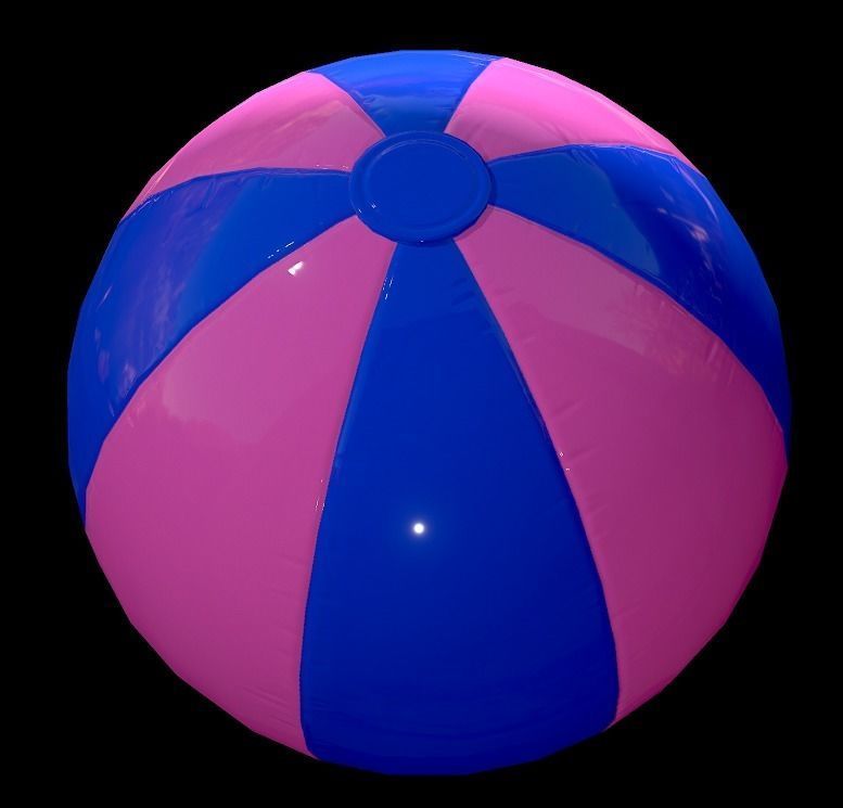 Beach ball low poly Low-poly 3D model_20