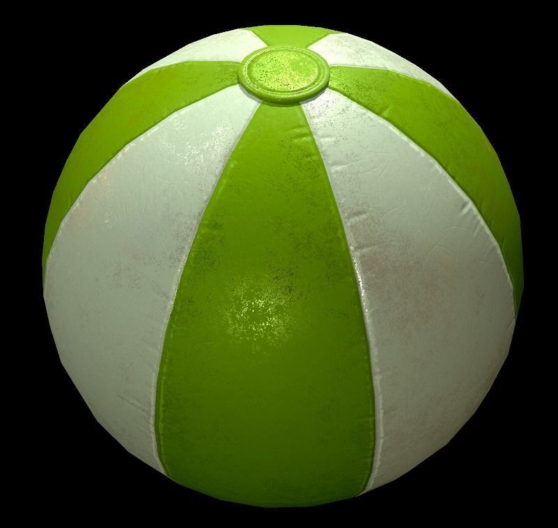 Beach ball low poly Low-poly 3D model_32