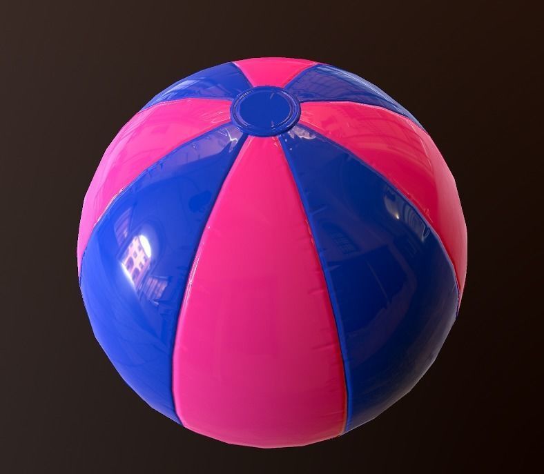 Beach ball low poly Low-poly 3D model_10