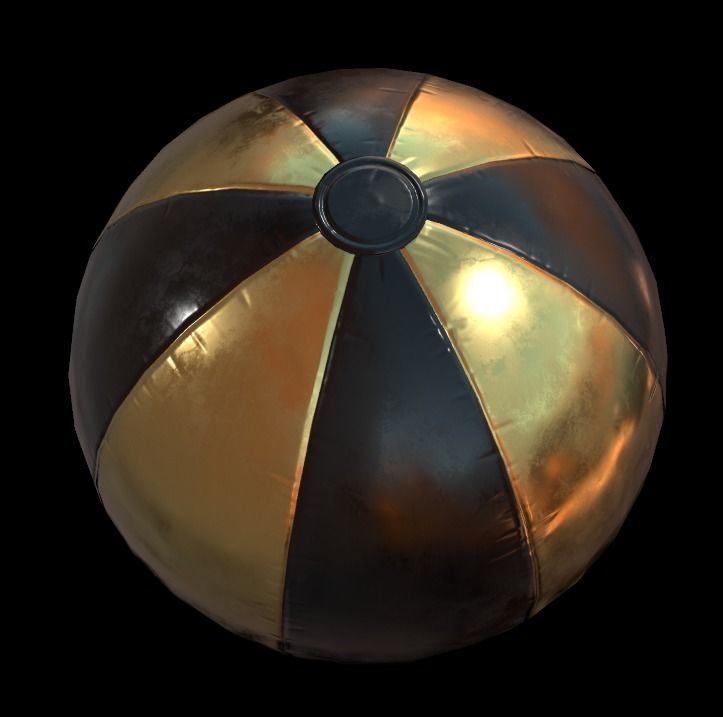 Beach ball low poly Low-poly 3D model_31