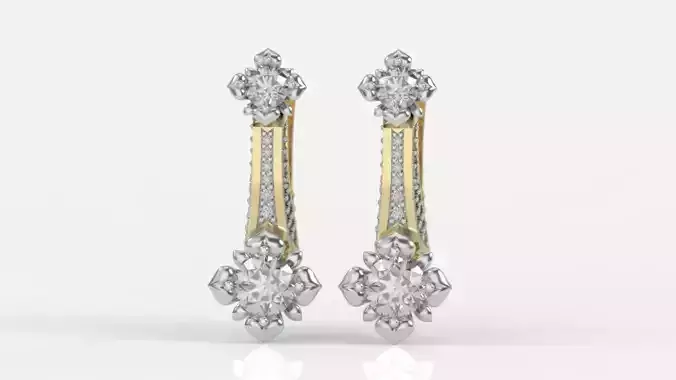 earrings flower with stones