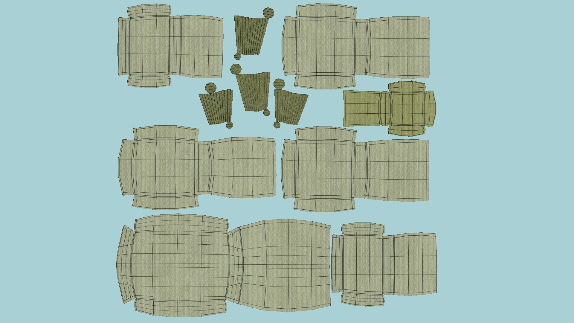 Yellow Armchair Pillow - Furniture Interior Design Low-poly 3D model_5