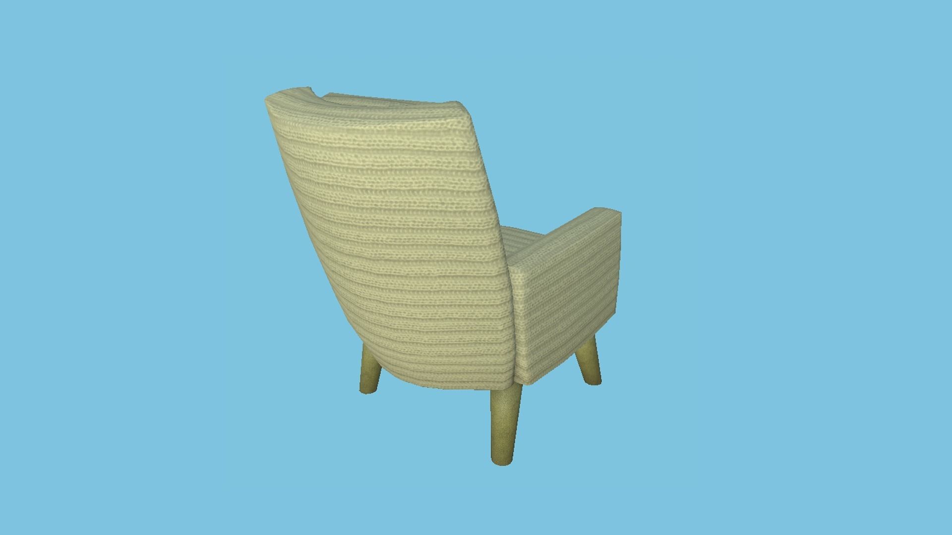 Yellow Armchair Pillow - Furniture Interior Design Low-poly 3D model_2