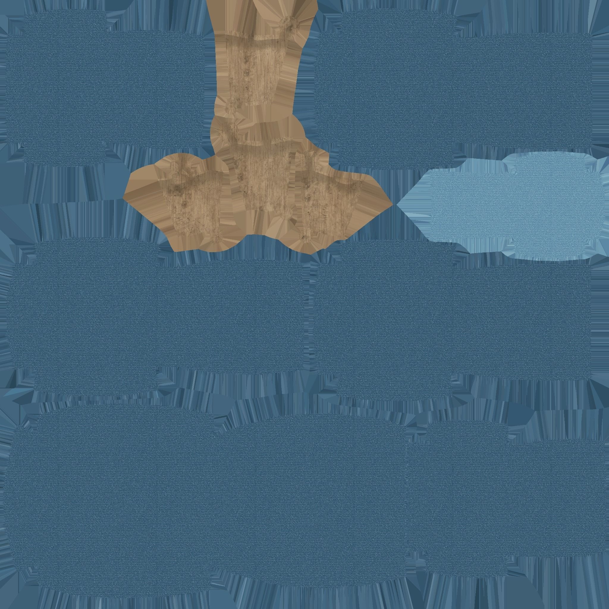 Blue Classic Armchair Pillow - Furniture Interior Design Low-poly 3D model_15