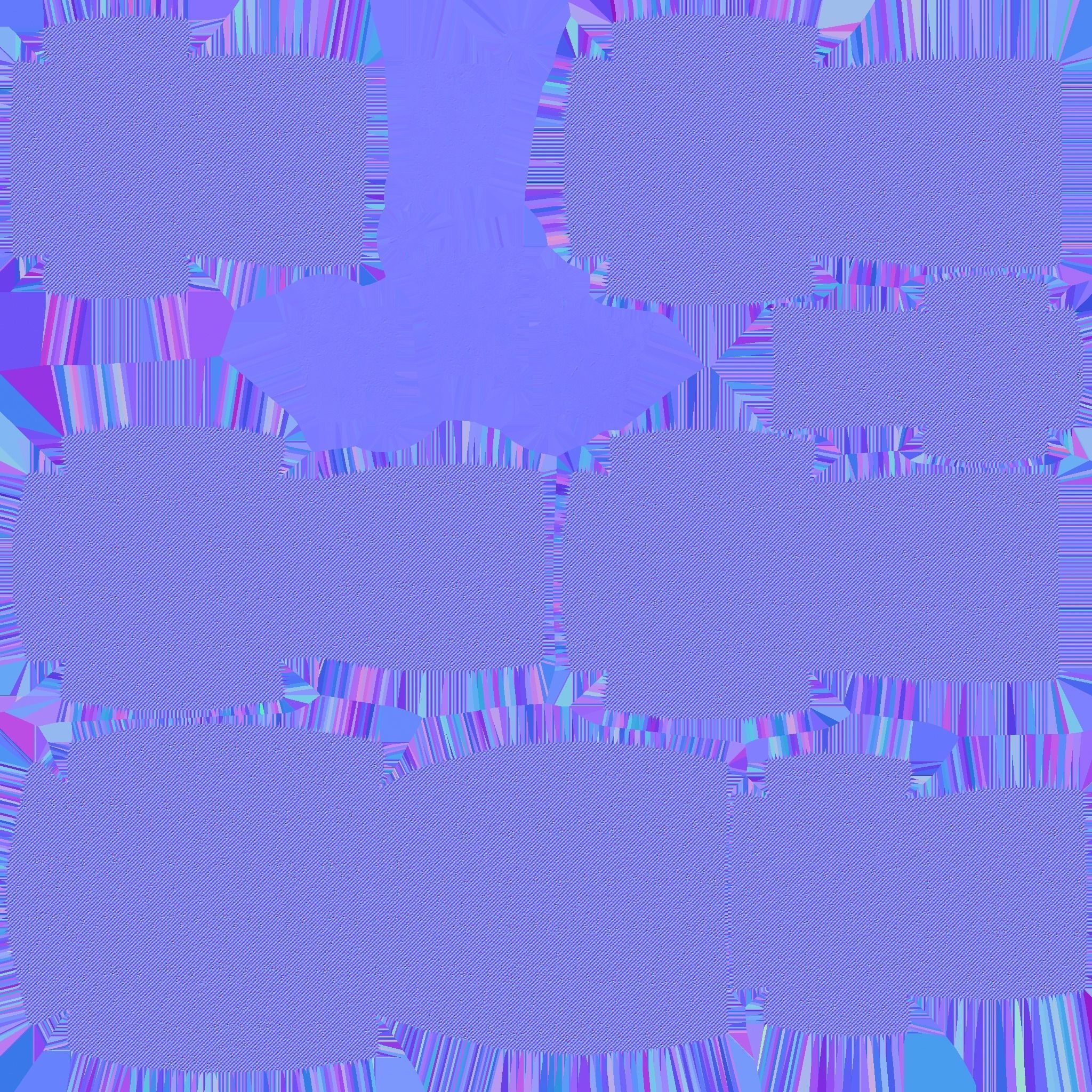 Blue Plaid Armchair Pillow - Furniture Interior Design Low-poly 3D model_15