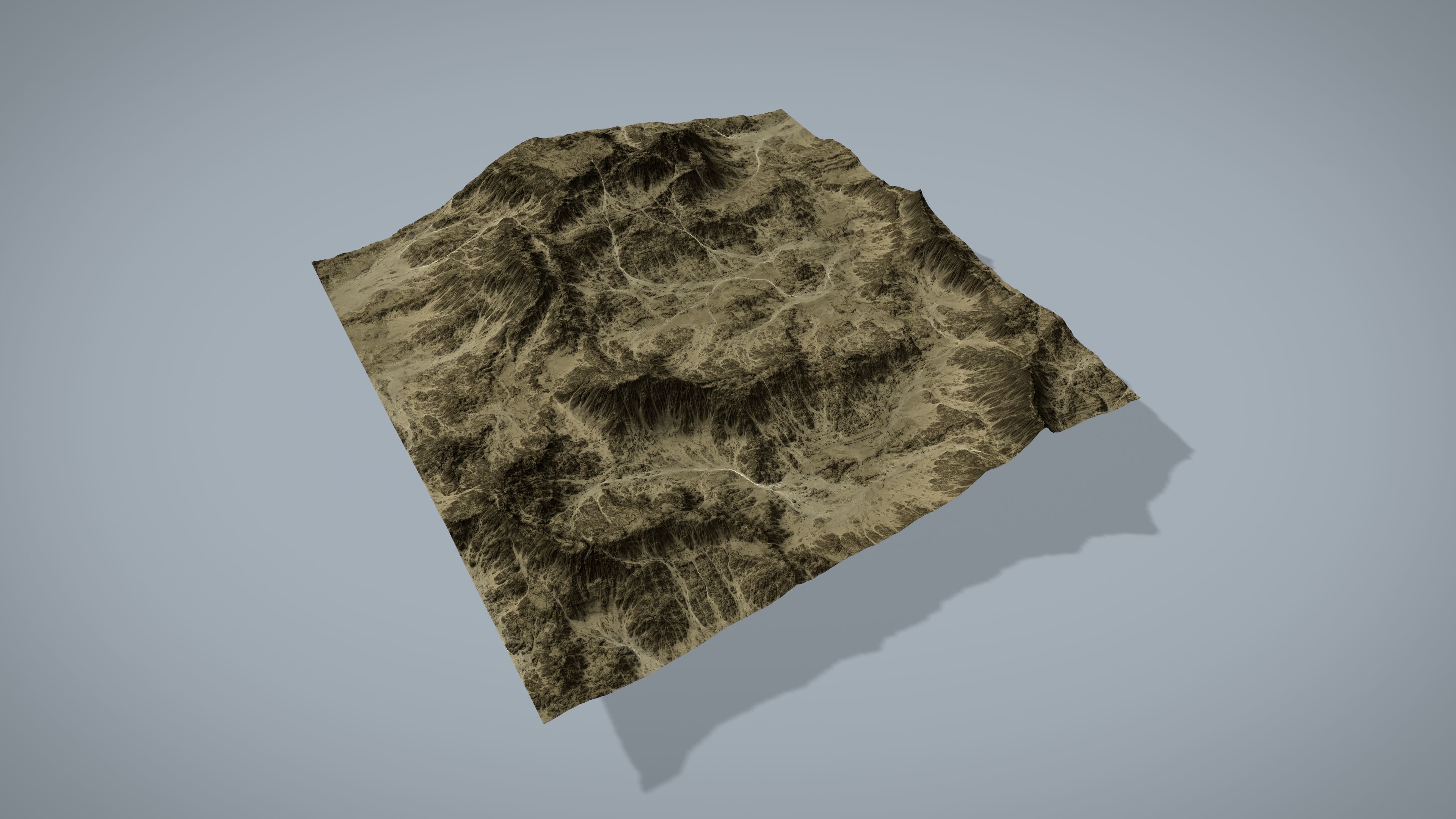 Desert Mountain Low-poly 3D model_9