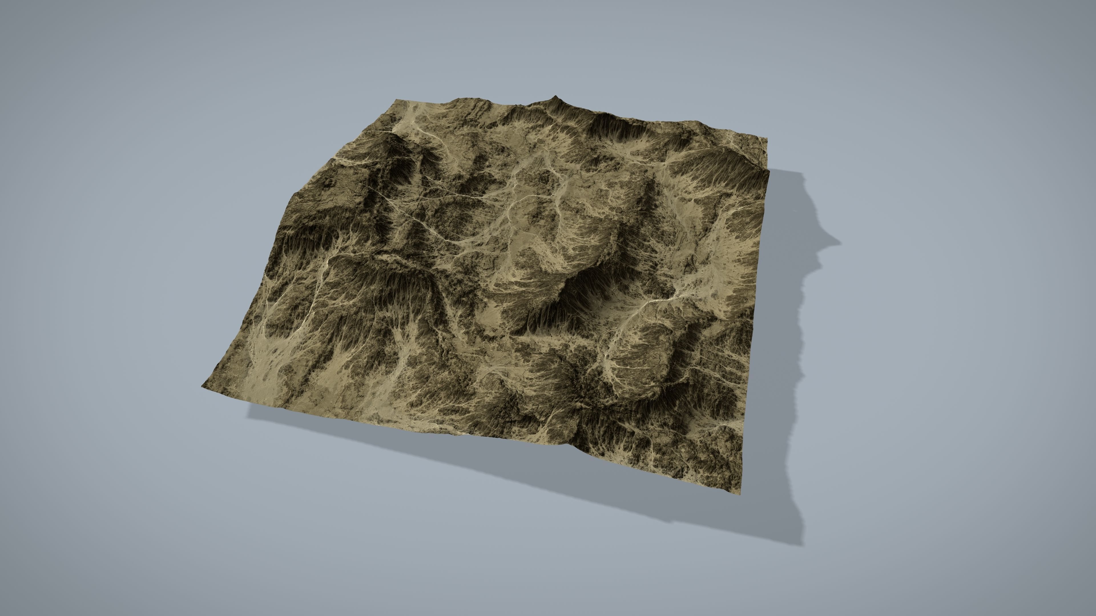 Desert Mountain Low-poly 3D model_10