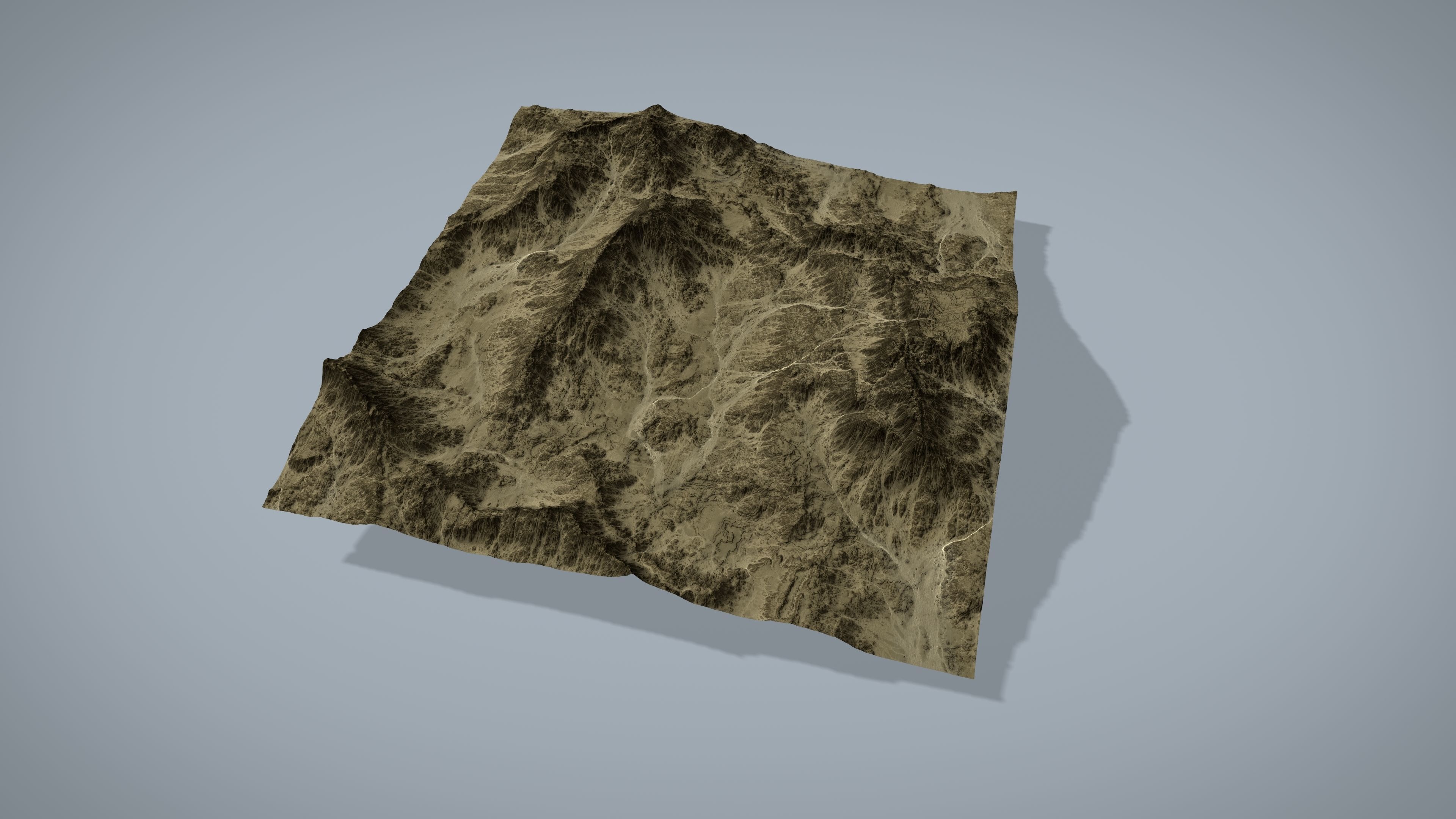 Desert Mountain Low-poly 3D model_6