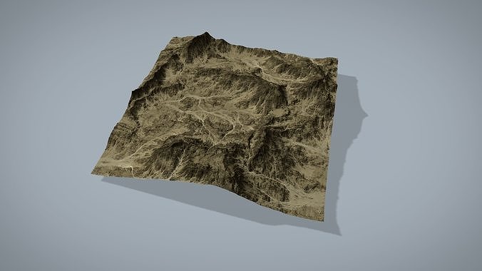 Desert Mountain Low-poly 3D model 5