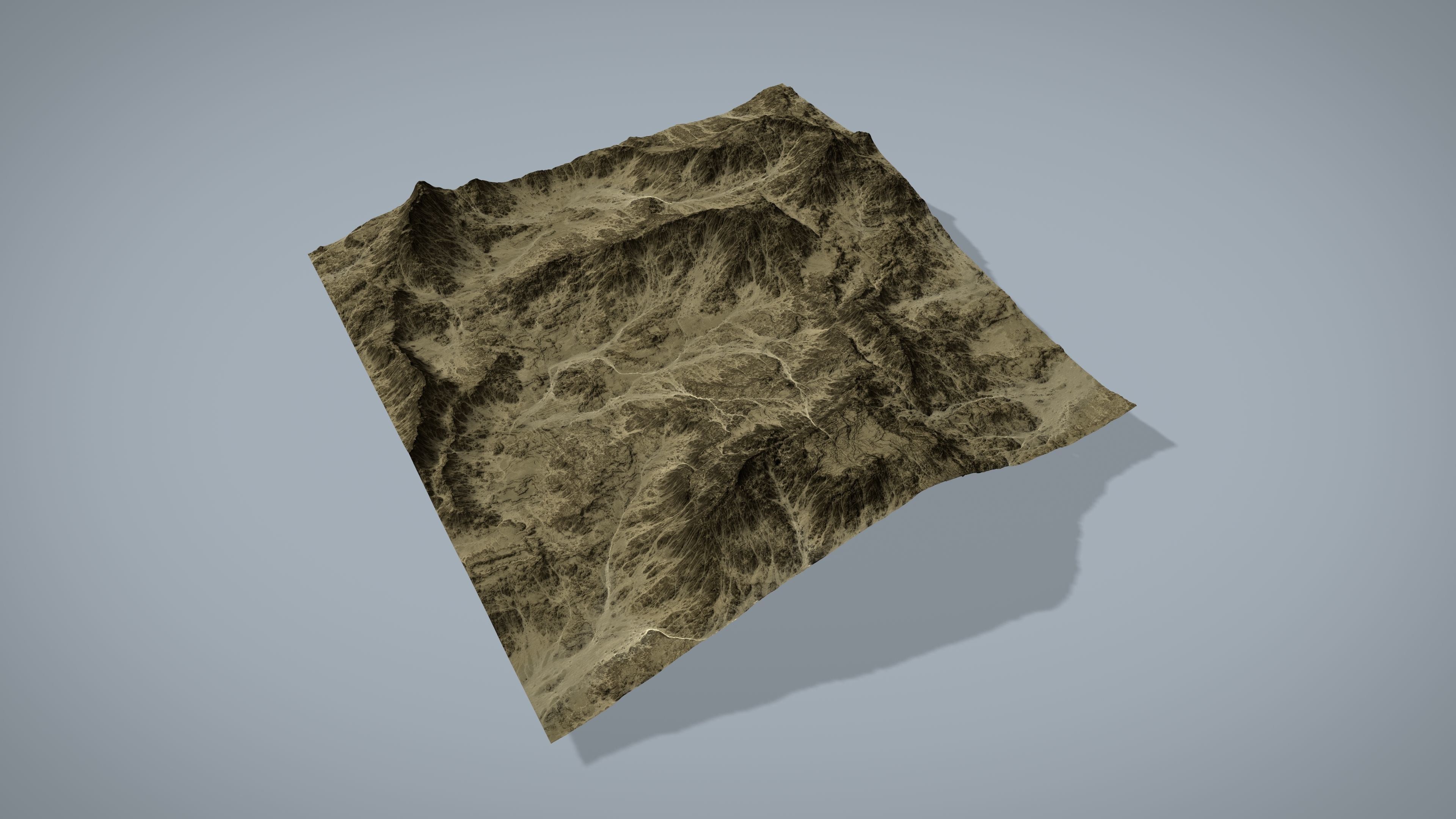 Desert Mountain Low-poly 3D model_5