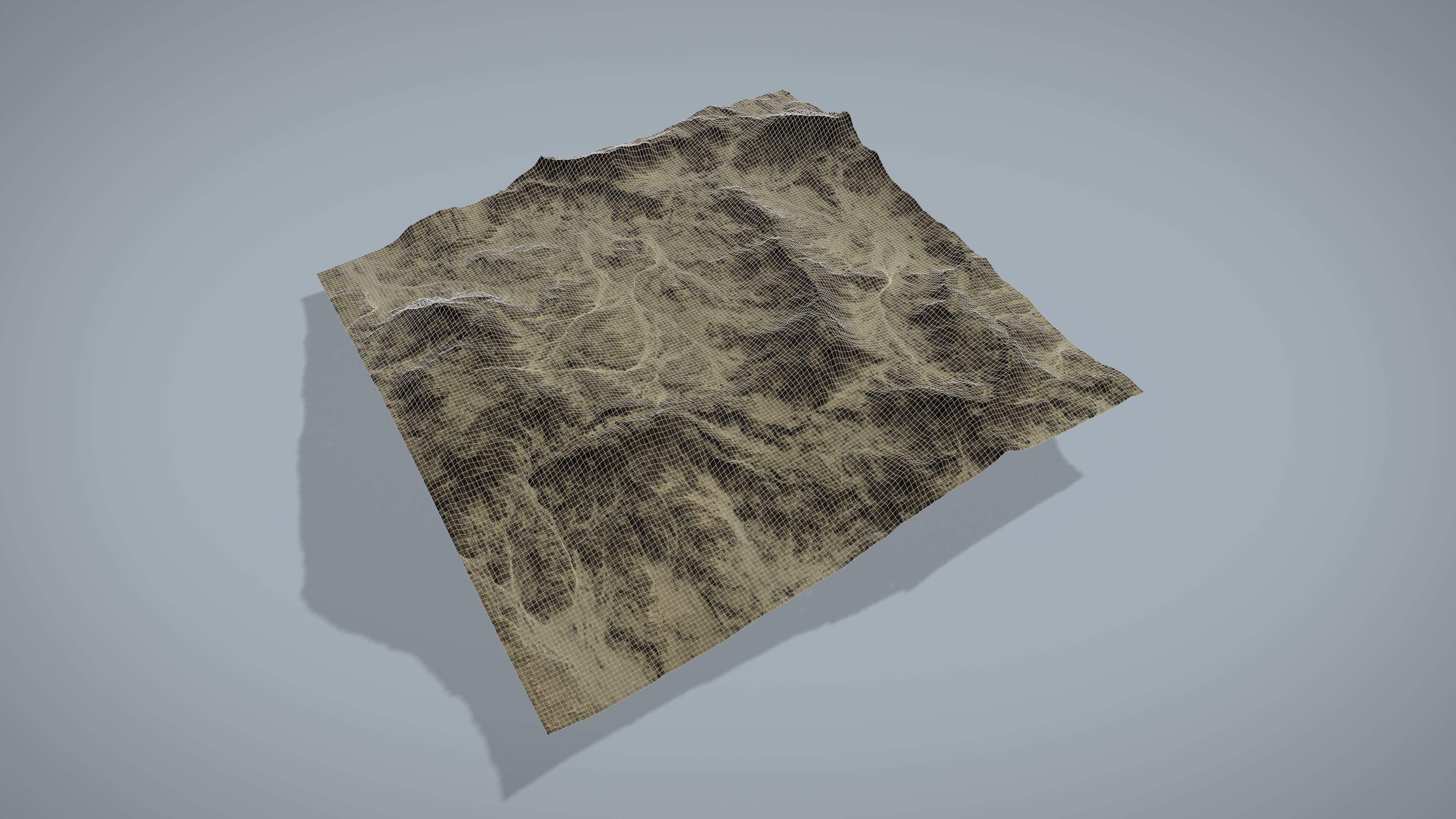 Desert Mountain Low-poly 3D model_11