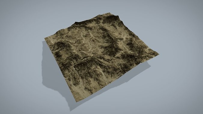 Desert Mountain Low-poly 3D model 4