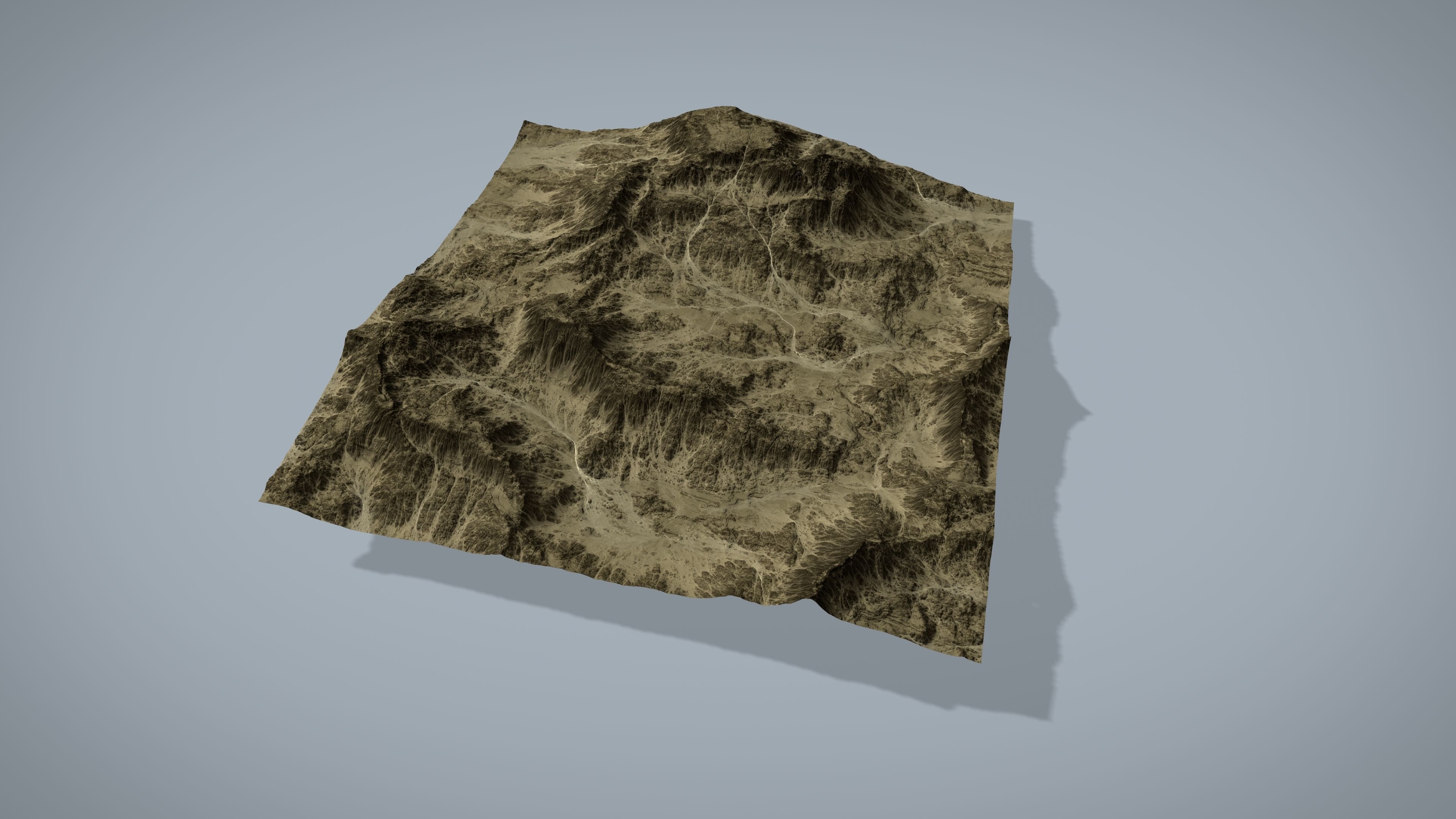 Desert Mountain Low-poly 3D model_8