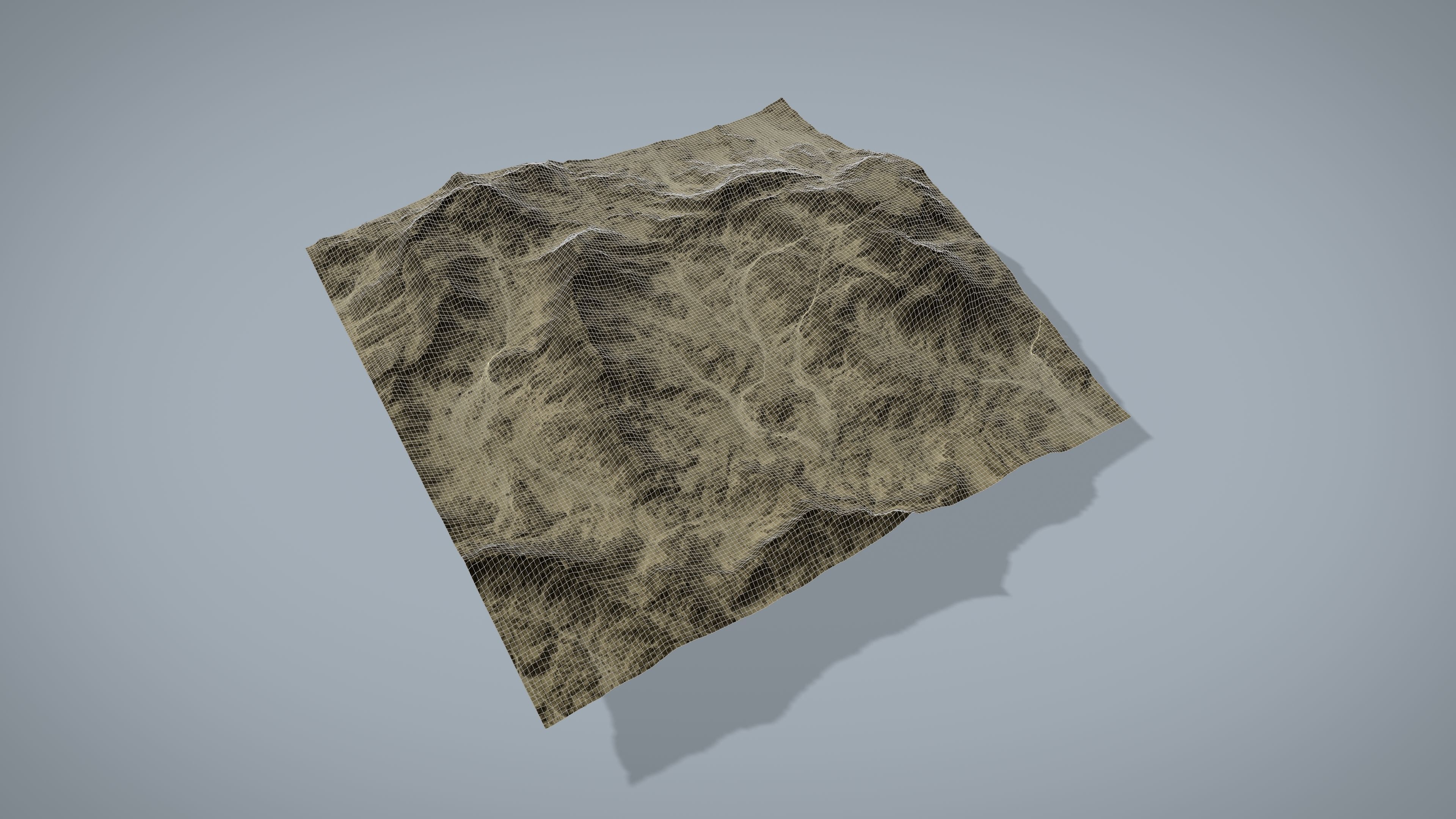 Desert Mountain Low-poly 3D model_12