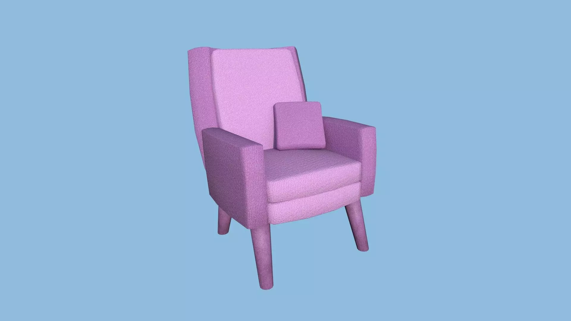 Pink Beauty Armchair Pillow - Furniture Interior Design Low-poly 3D model_0