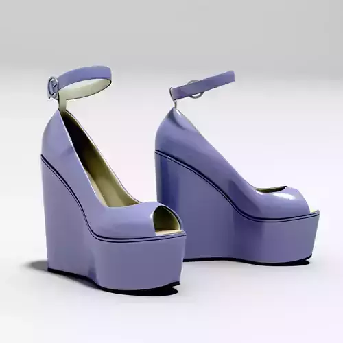 Wedge High Heel Shoes 3D model