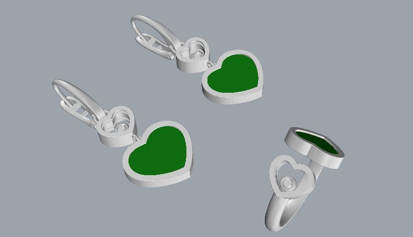 Ring and Earrings 151 3D print model_15